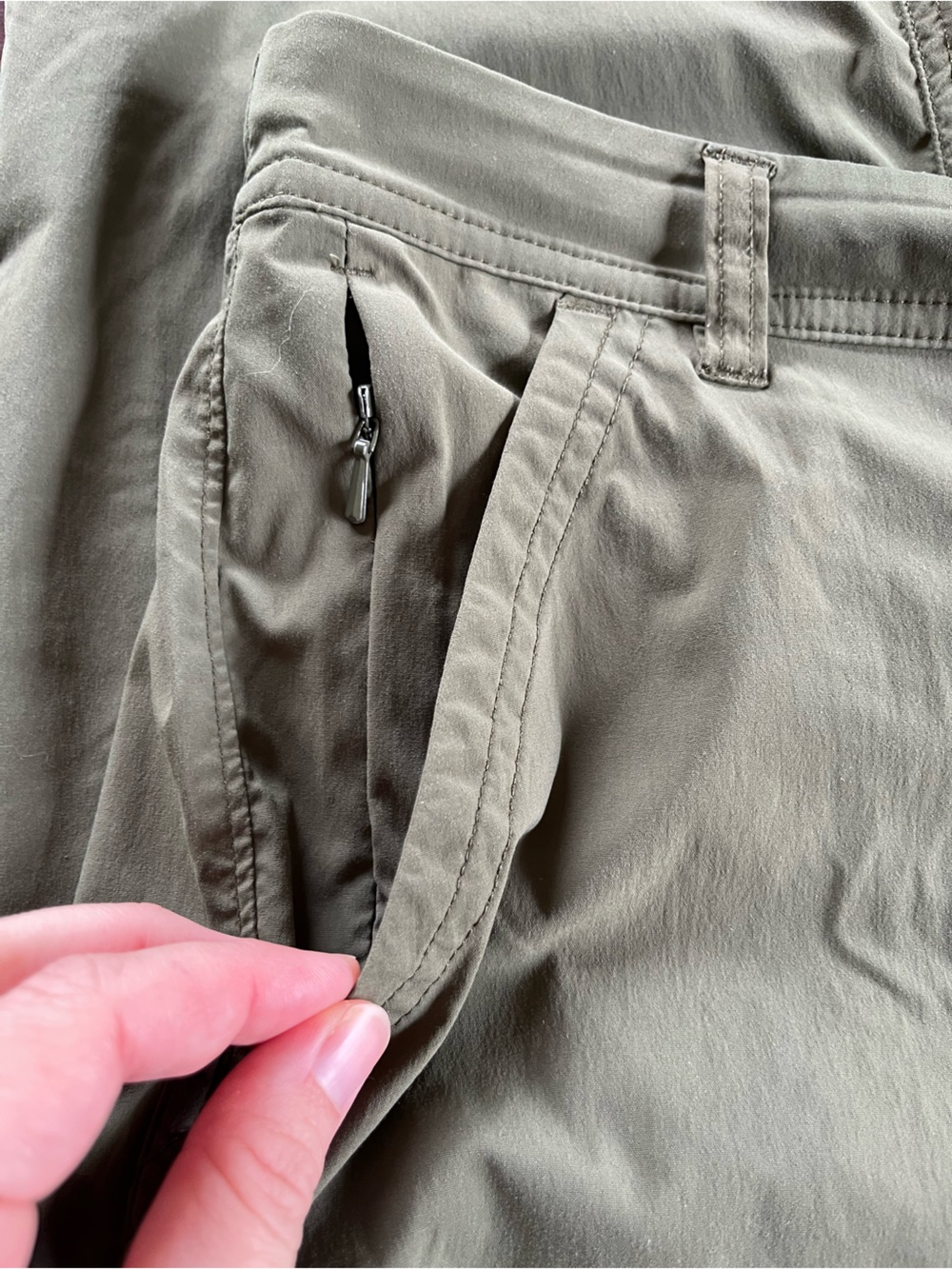 REI Nylon & Spandex Army Green Lightweight Hiking Camping Pants Size 14 - Picture 7 of 15